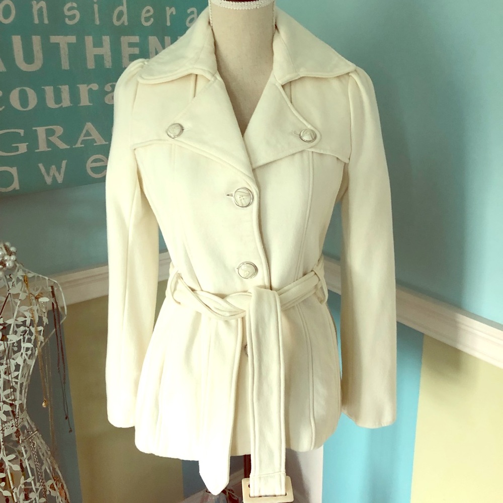 Kenneth Cole Reaction Cotton PeaCoat w/many detail